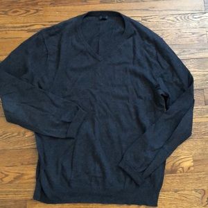 J. Crew Cotton/Cashmere V-neck in charcoal